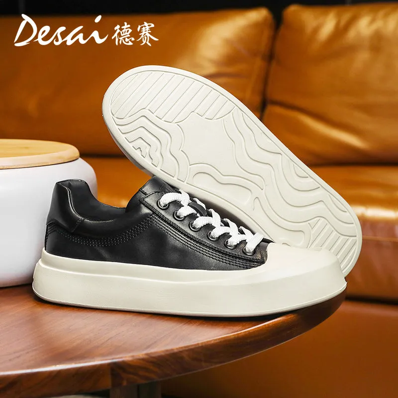 Desai Men's Shoes 2024 Summer New Thin Breathable Flat Board Shoes Sports and Casual Canvas sneakers Little White Shoes for Men DS3071 Flat Biking Shoes