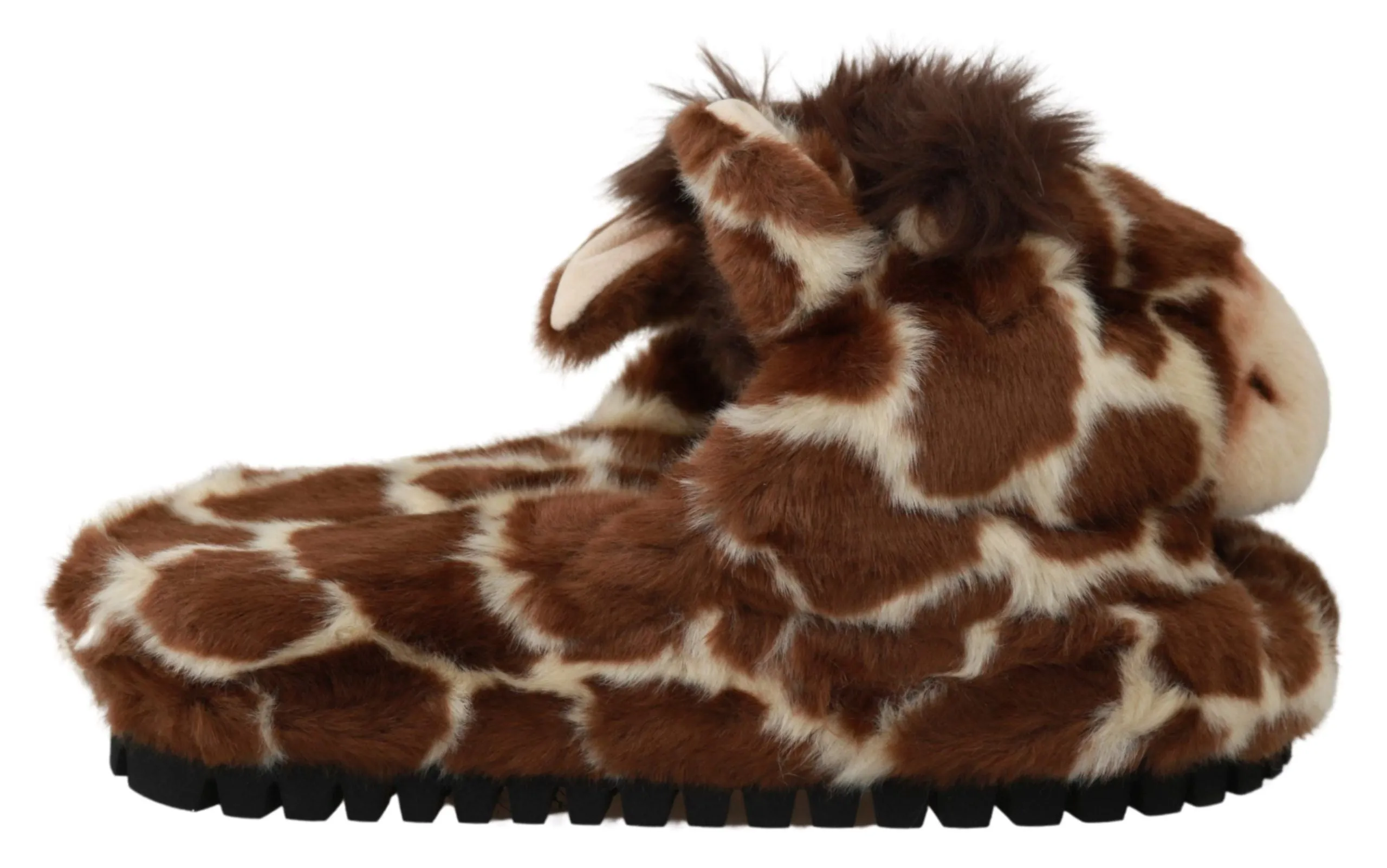 Dolce & Gabbana Elegant Giraffe Pattern Slides for Sophisticated Comfort Flat Pointed Ballet Shoes