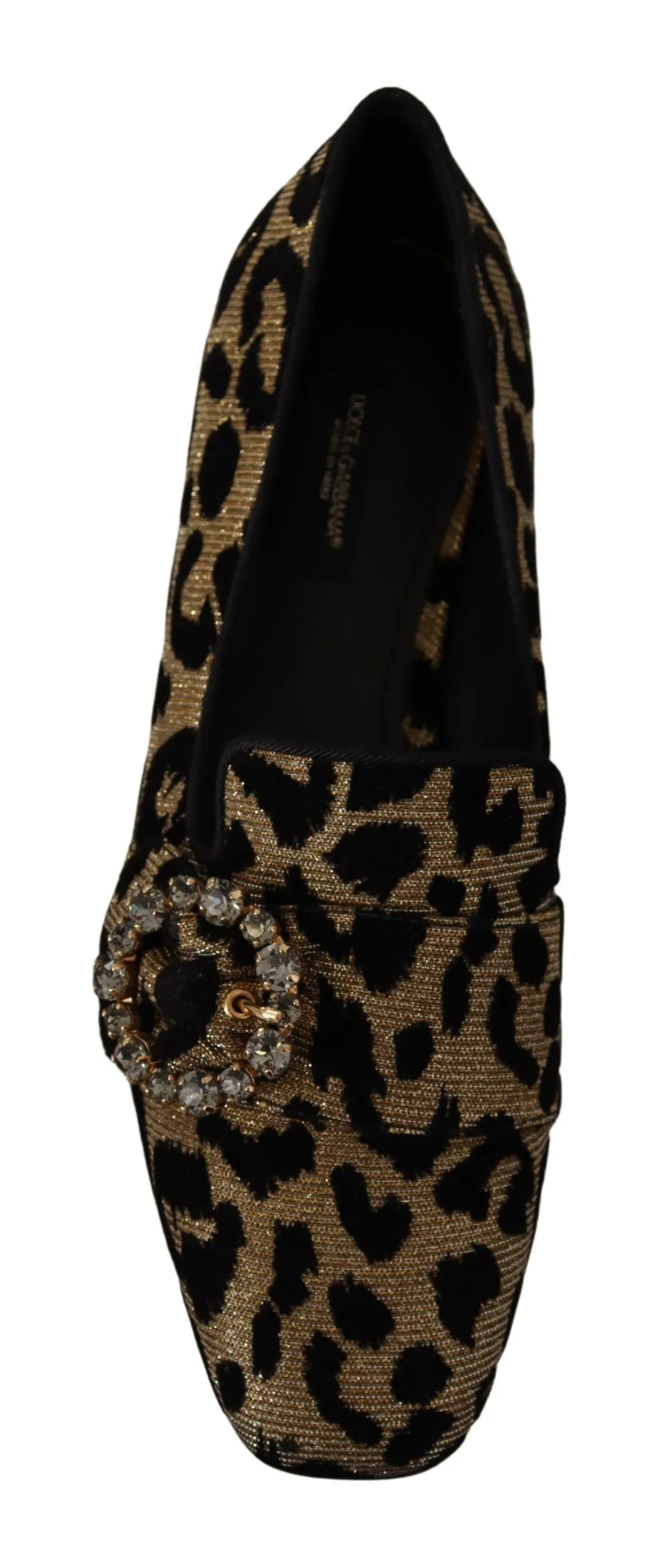 Paris Flats Shoes Dolce & Gabbana Elegant Leopard Crystal Gem Loafers