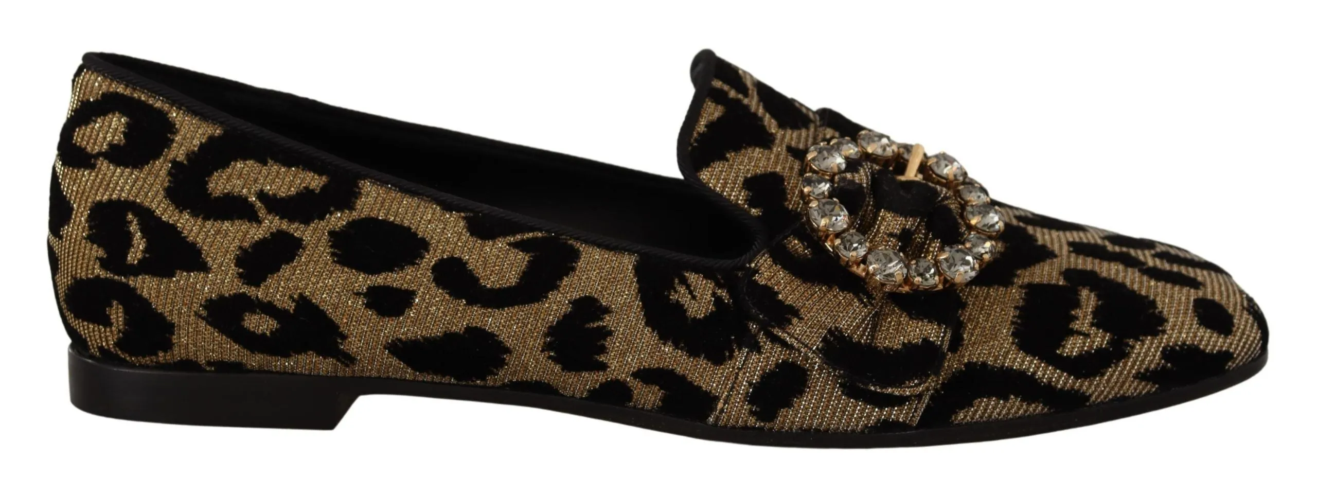 Best Flat Shoes For Wedding Dolce & Gabbana Elegant Leopard Crystal Gem Loafers