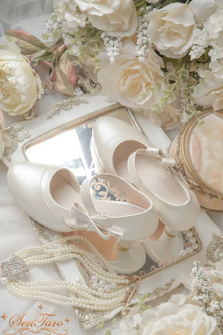 Sentaro GIN. Matte CLA Lolita Heels Shoes Mid Walking Shoes