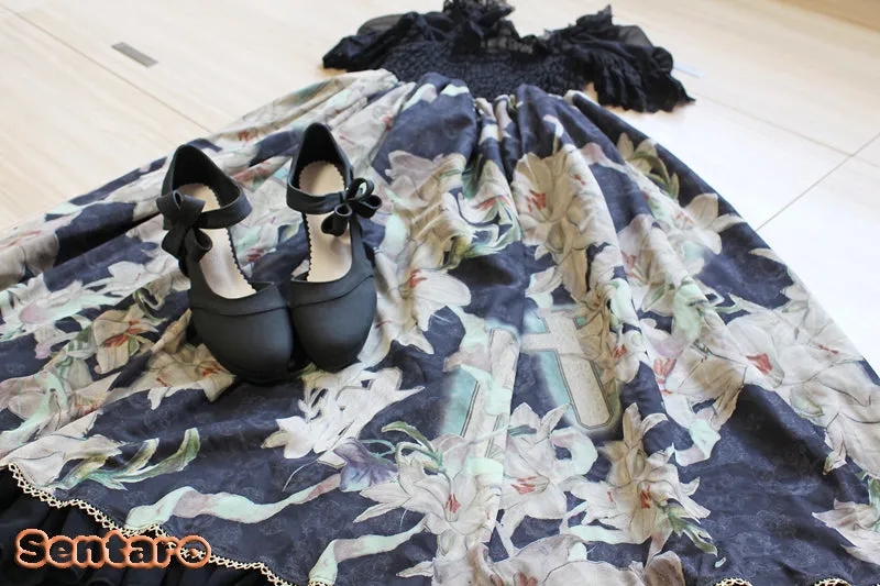 Sentaro GIN. Matte CLA Lolita Heels Shoes Waterproof Velcro Shoes