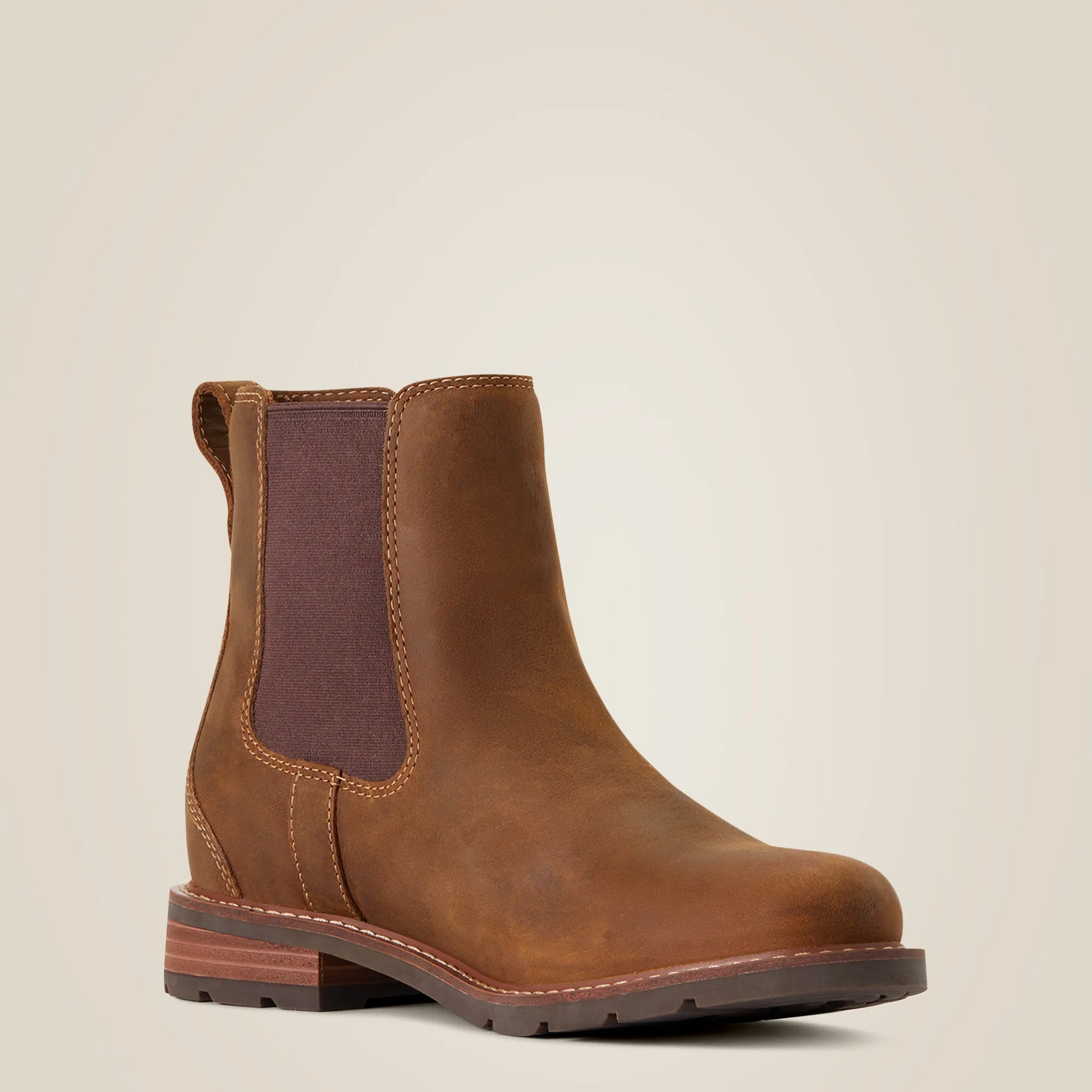 Ariat Wexford Waterproof Ladies Chelsea Boot - Brown Duck Shoes
