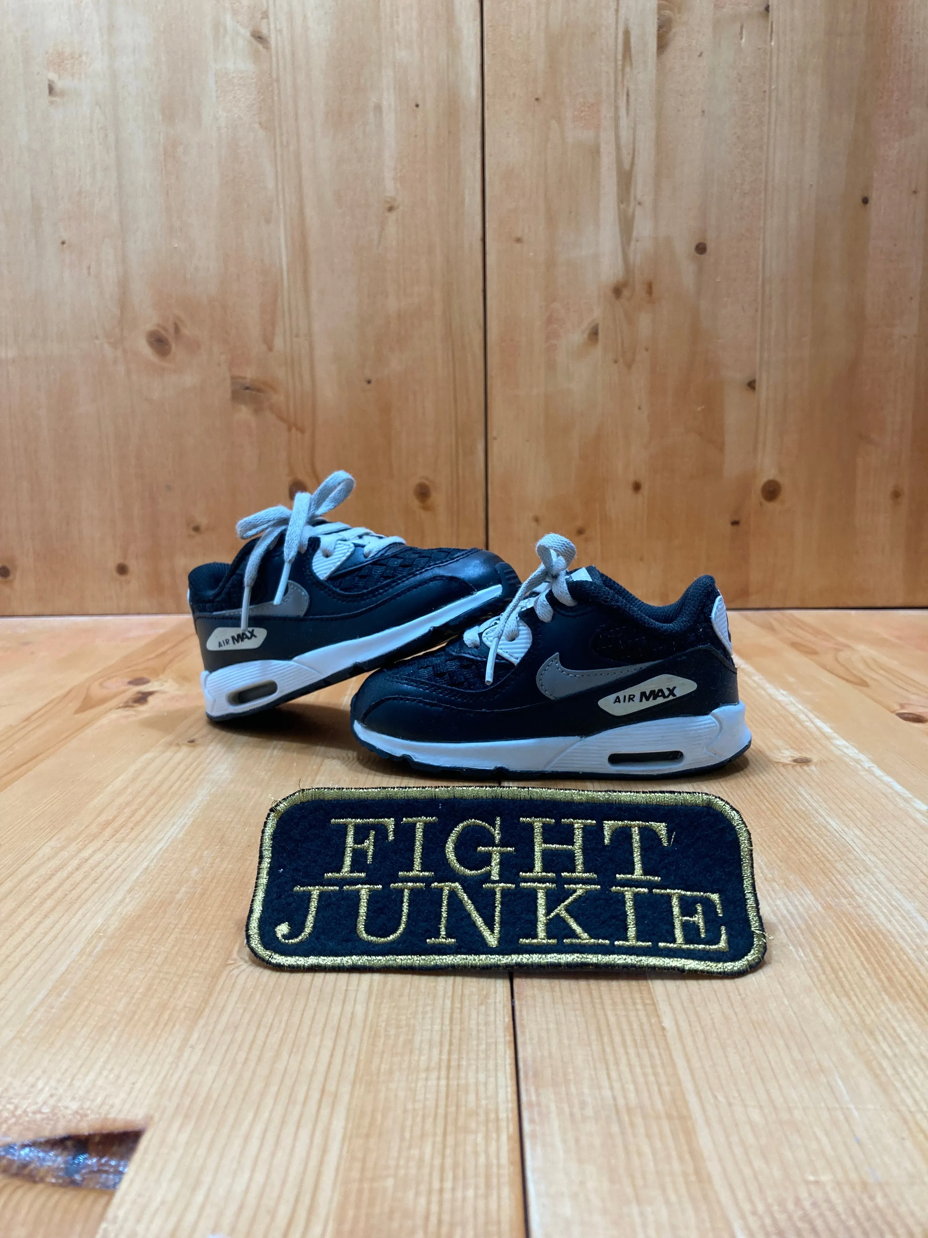 Asics Running Gel Shoes NIKE AIR MAX Toddler Kids Size 8C Leather Fabric Shoes Sneakers Black White 724884-101