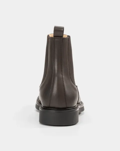 Men's Vegan Leather Chelsea Boots | Brown Alligator Boots
