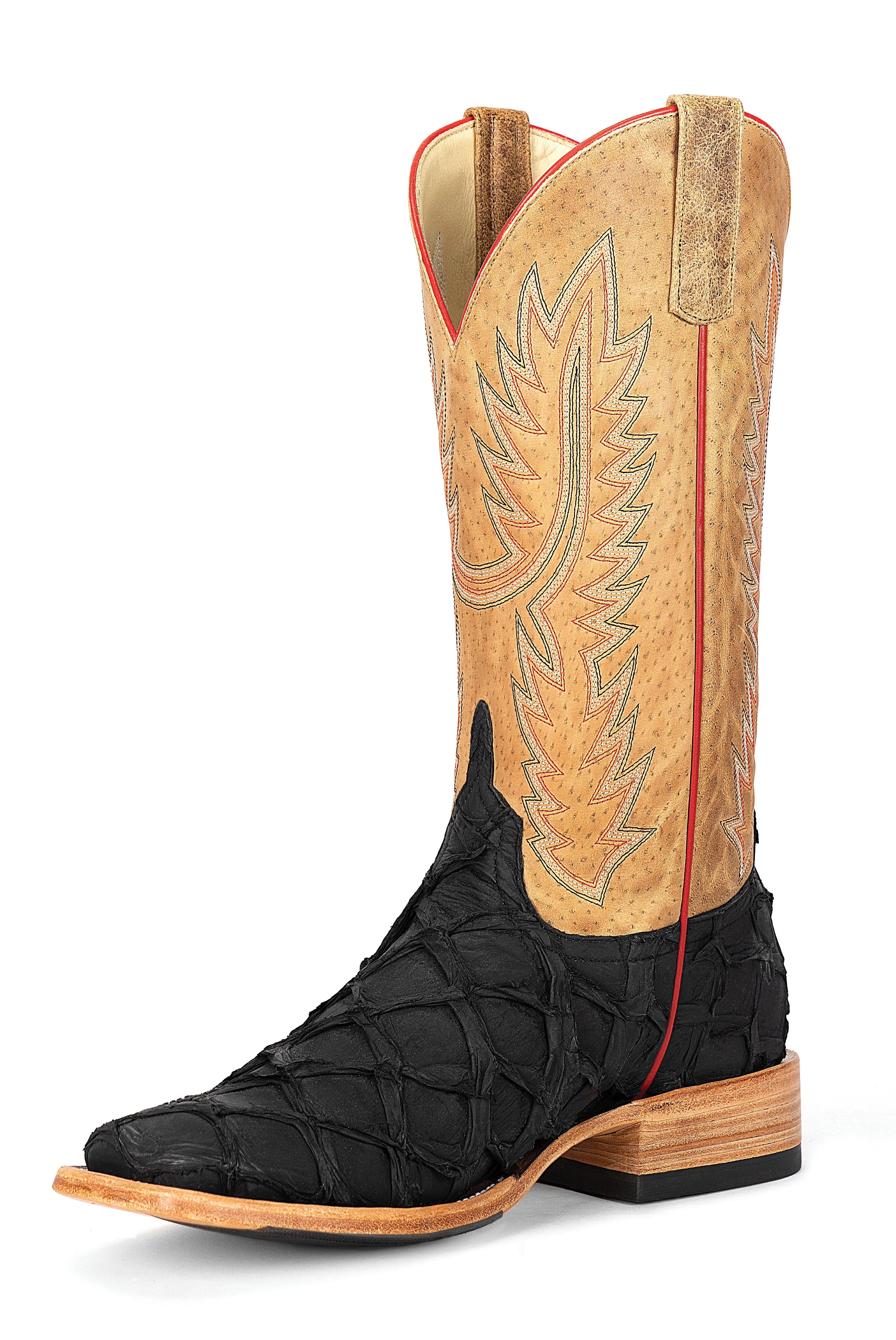 HORSE POWER BLACK MATTE BIG BASS PIRARUCU BOOT Cowhide Boots