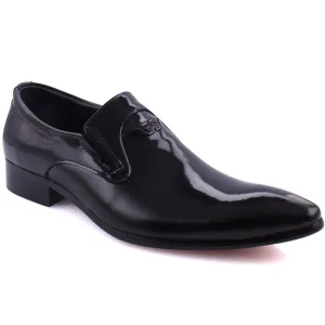 Mens KOBE Plain Toe Patent Slip Ons Shoes Flat Bath Shoe Gasket