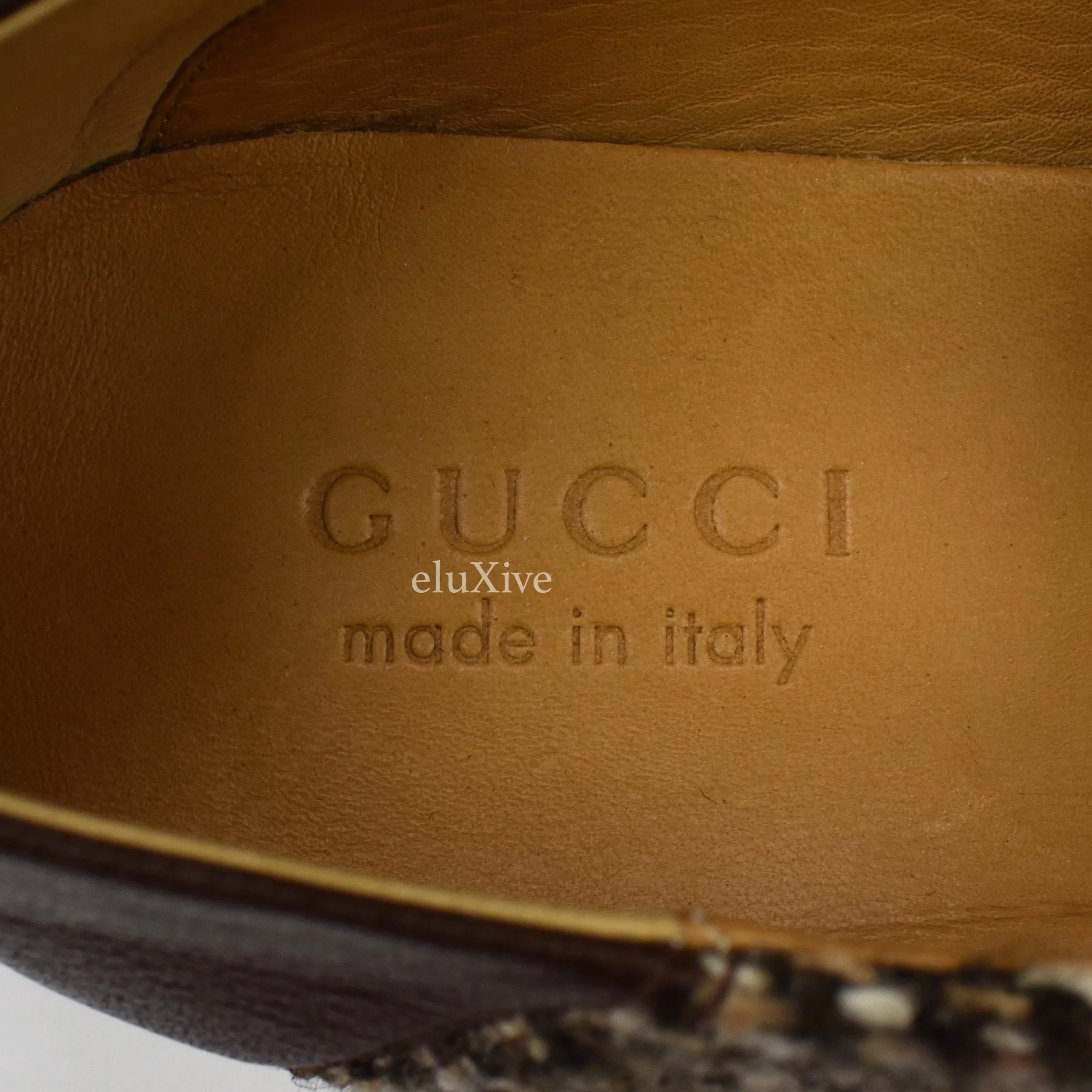 Gucci - Tweed Web Stripe Horsebit Loafers Simple Crochet Slippers Free Pattern