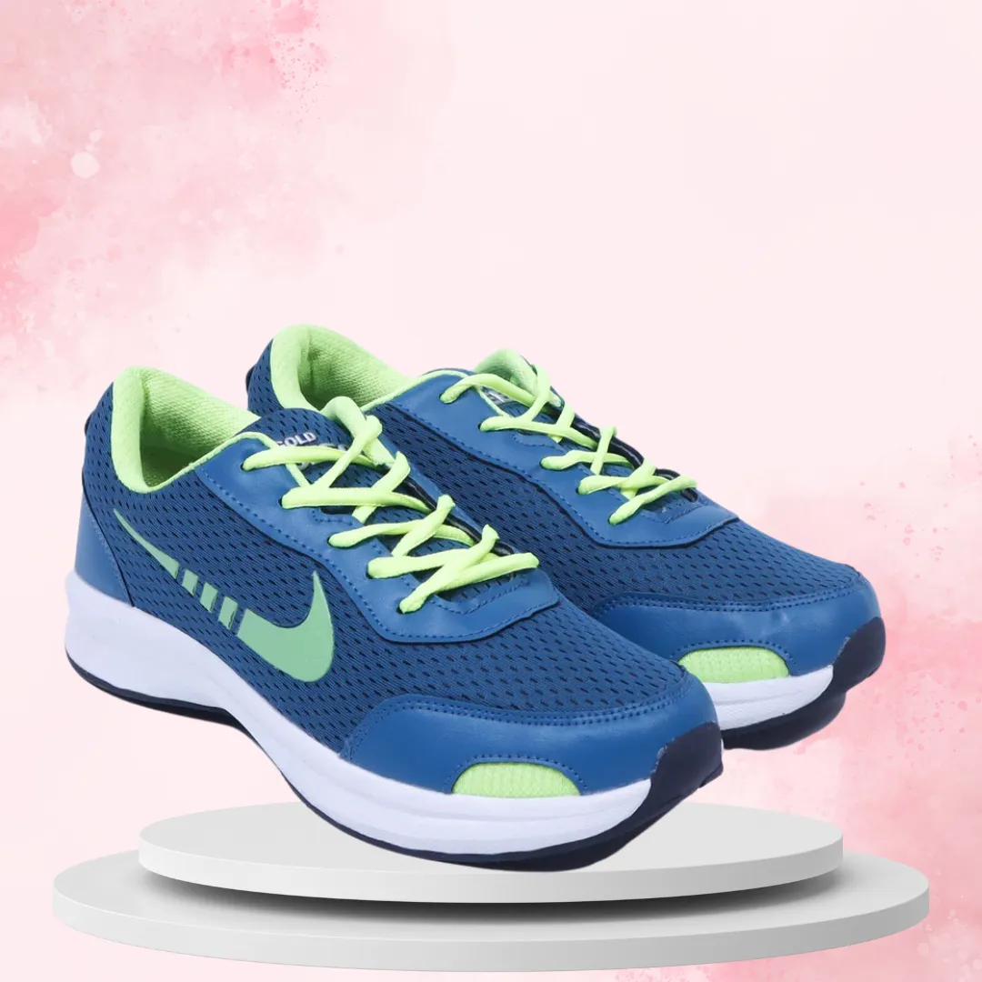 Comfortable Casual Leather Gold Seega Sprint Blue Green Shoes For Men