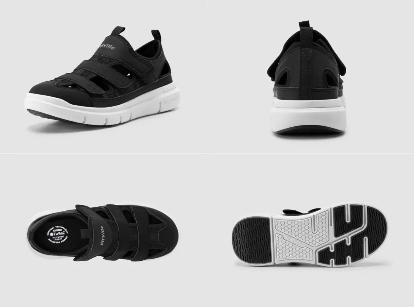 FitVille Men's EasyTop Recovery Sandal V4 Sandals Clarks Mens