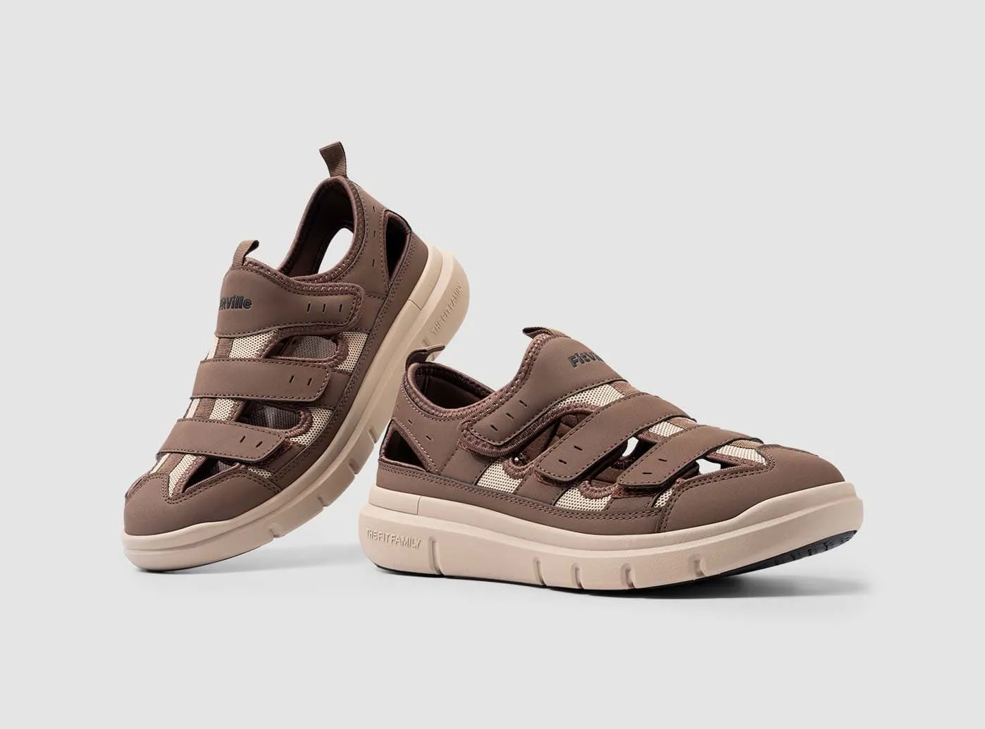 FitVille Men's EasyTop Recovery Sandal V4 Thong Wedge Sandals