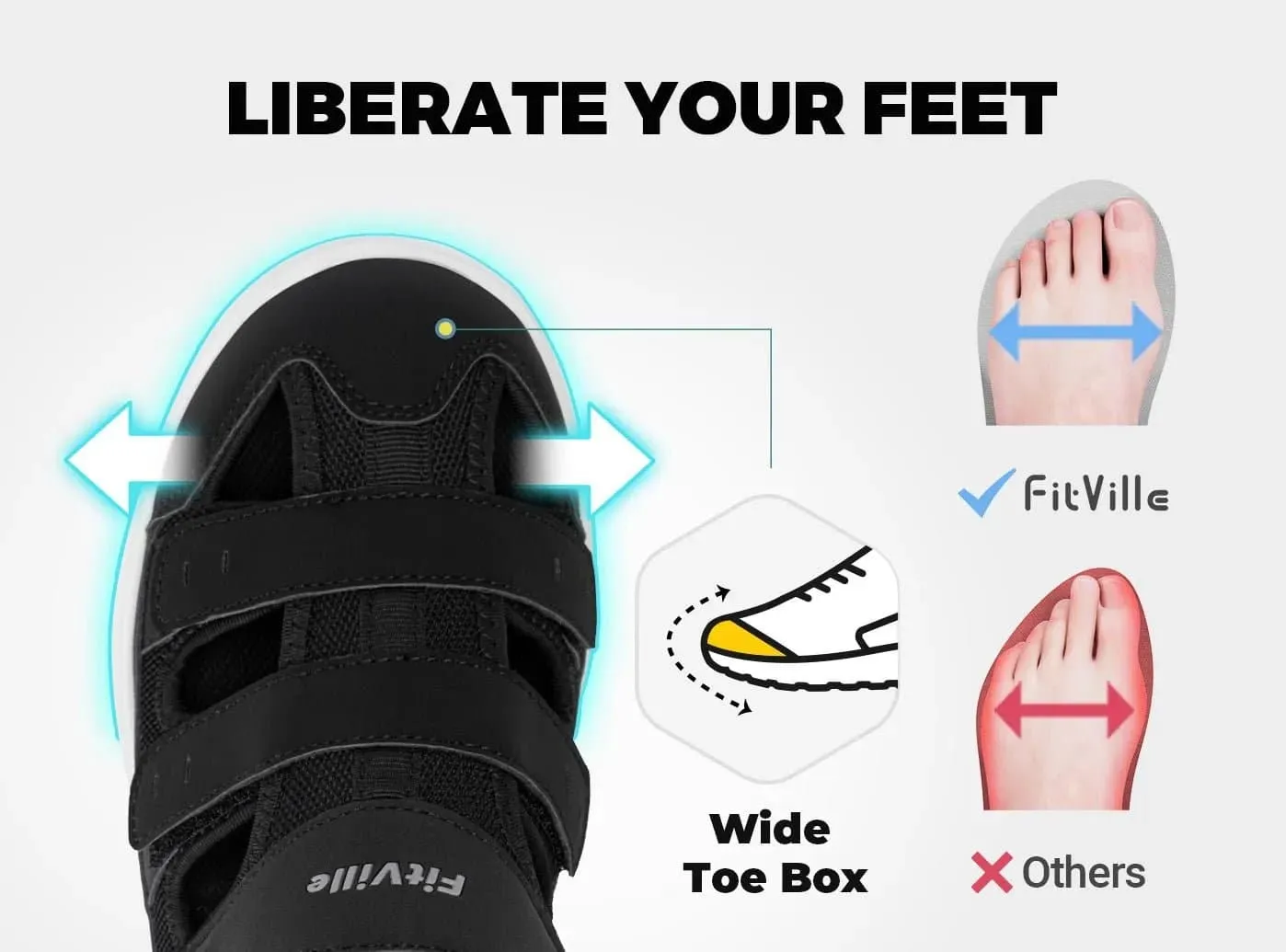 FitVille Men's EasyTop Recovery Sandal V4 Clark Sandals