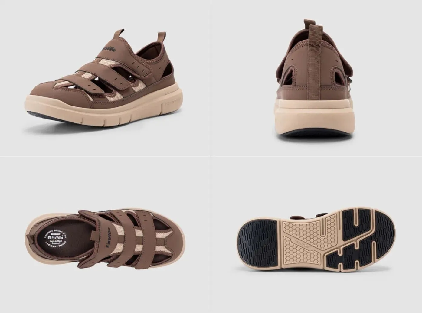 FitVille Men's EasyTop Recovery Sandal V4 Sandals Drawing