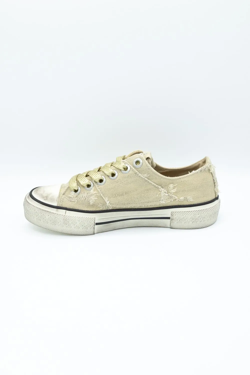 Blowfish Malibu Kenzie Sneakers for Women in Tan Destroyed Denim | J2096F1 Valentino Garavani Sneakers