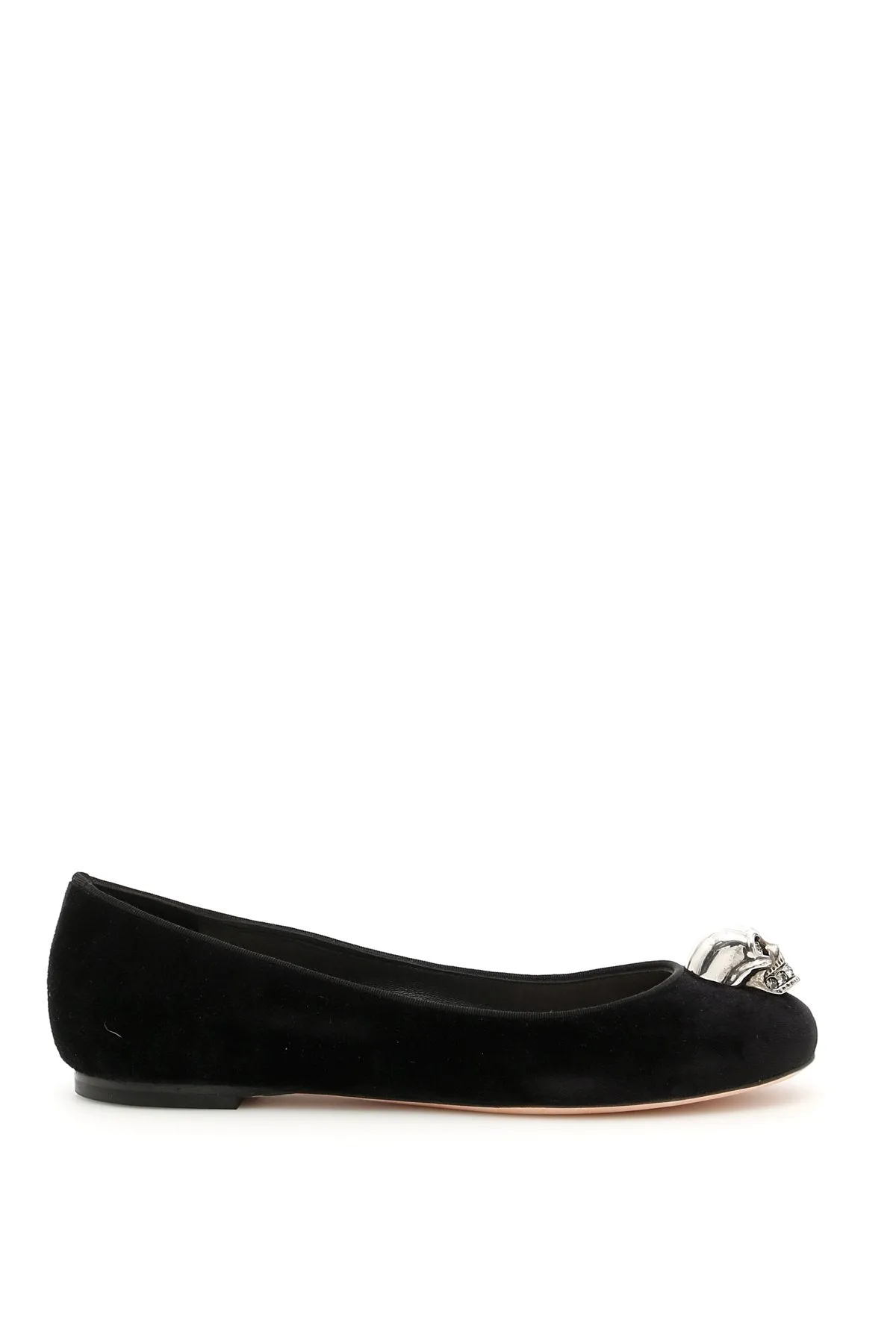 Ballet Slippers Flats Shoes Alexander McQueen Velvet Skull Detail Ballet Flats