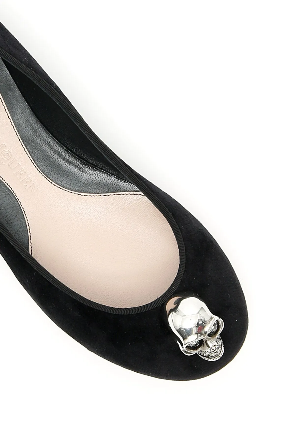 Waffle Racing Flat Moon Shoe Alexander McQueen Velvet Skull Detail Ballet Flats