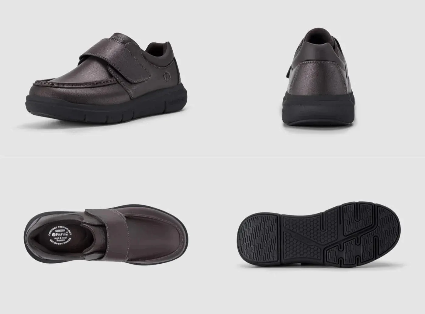 Leather Flat Dress Shoes FitVille Men's BriskWalk Elite Dress Shoes V2