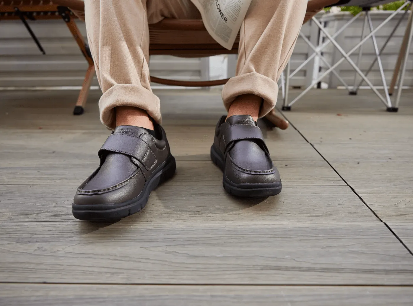 Gold Flat Pointed Shoes FitVille Men's BriskWalk Elite Dress Shoes V2