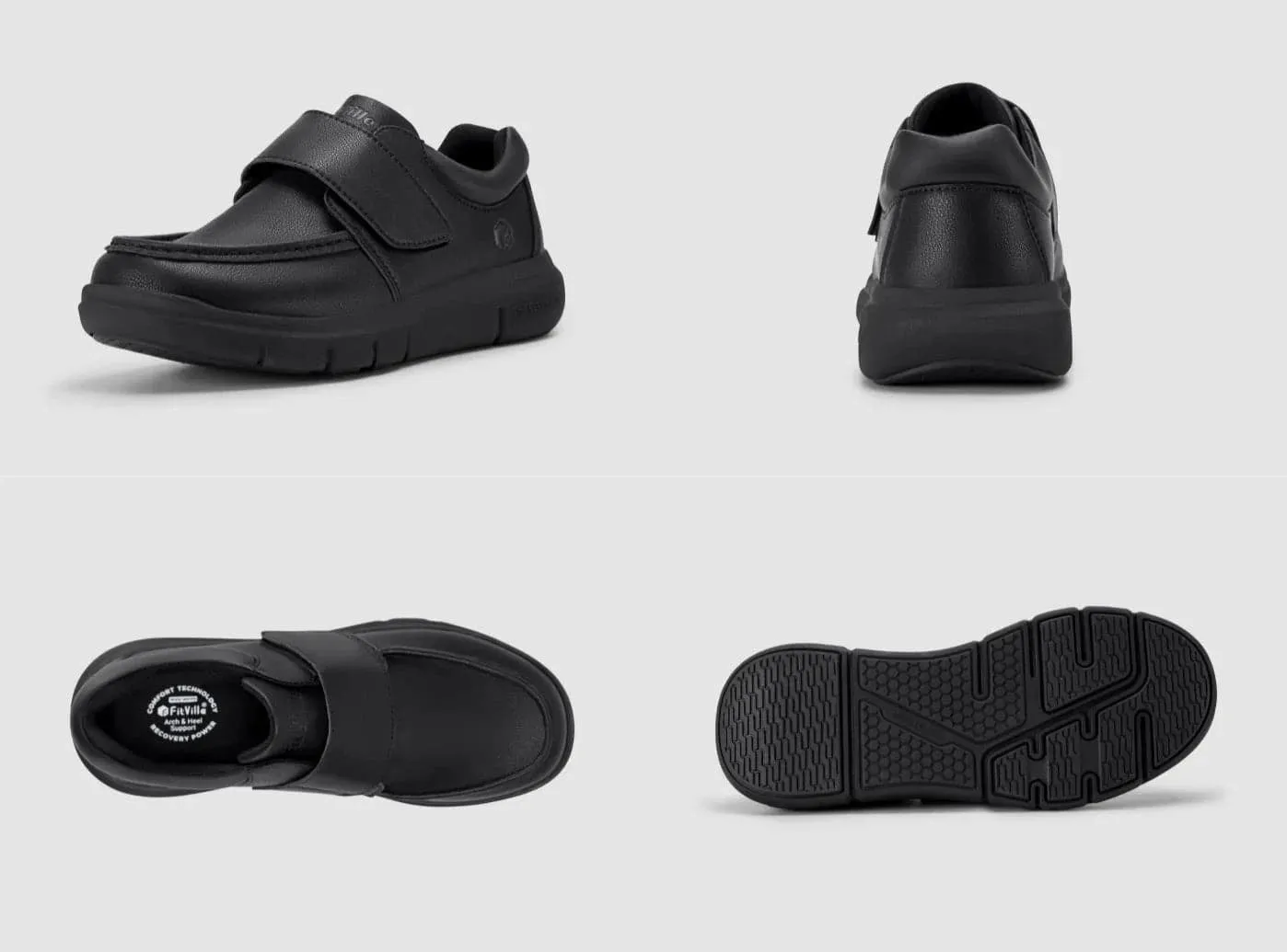 FitVille Men's BriskWalk Elite Dress Shoes V2 Flat Shoes To Wear With Trousers