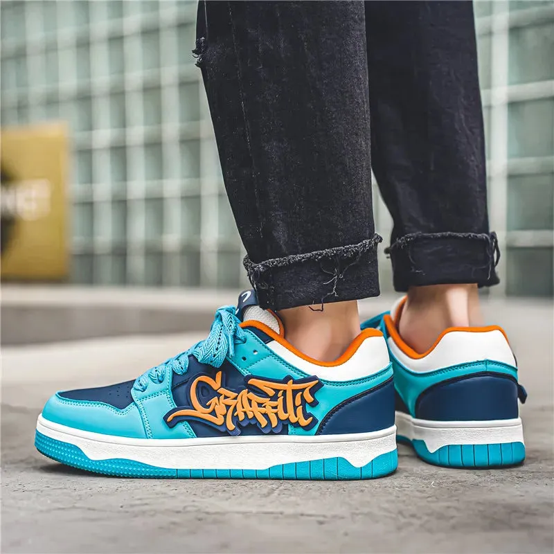 Fashion Blue Designer Skateboard Shoes Men Business Flats Shoes