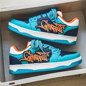 Fashion Blue Designer Skateboard Shoes Men Best Gym Shoes For Flat Feet