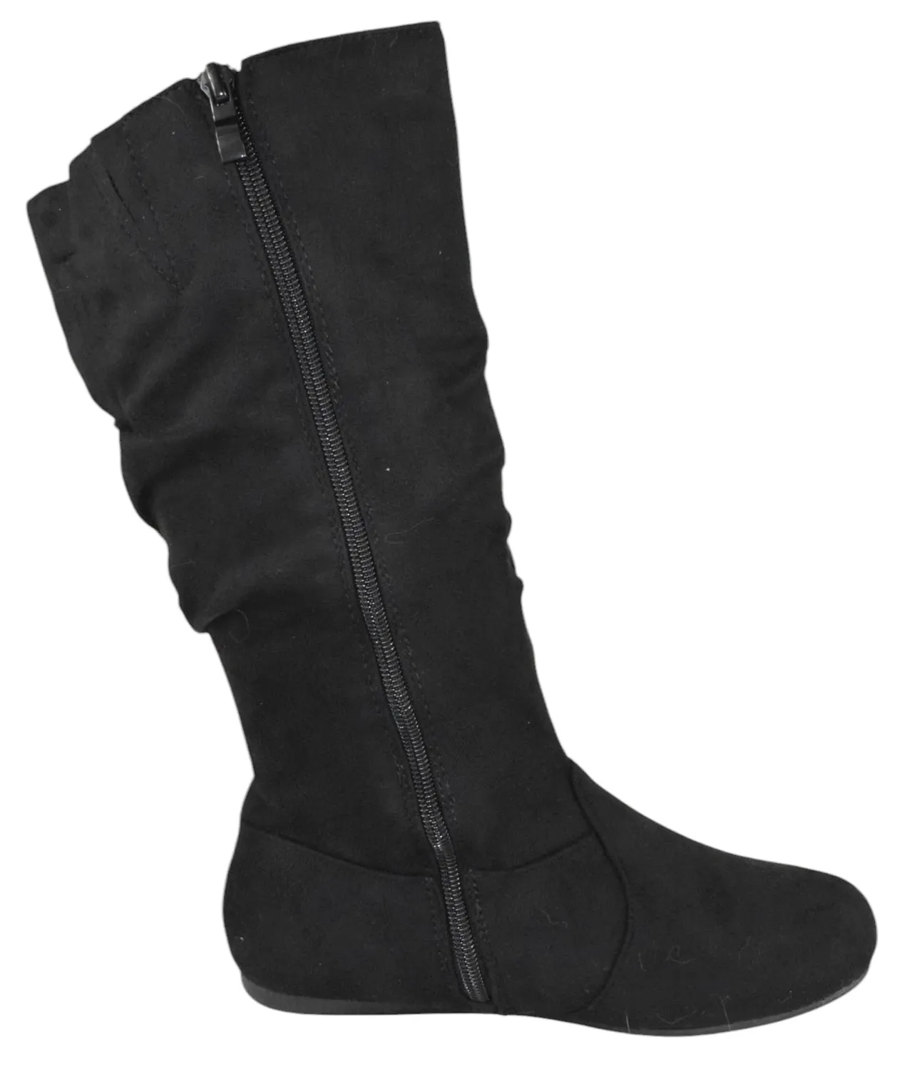 SELENA-23 Black Suede Forever Simple Flat Shoes