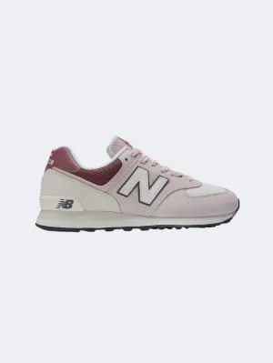 New Balance 574 Unisex Lifestyle Shoes Alloy/ Pink New Balance Nimbus Cloud With White