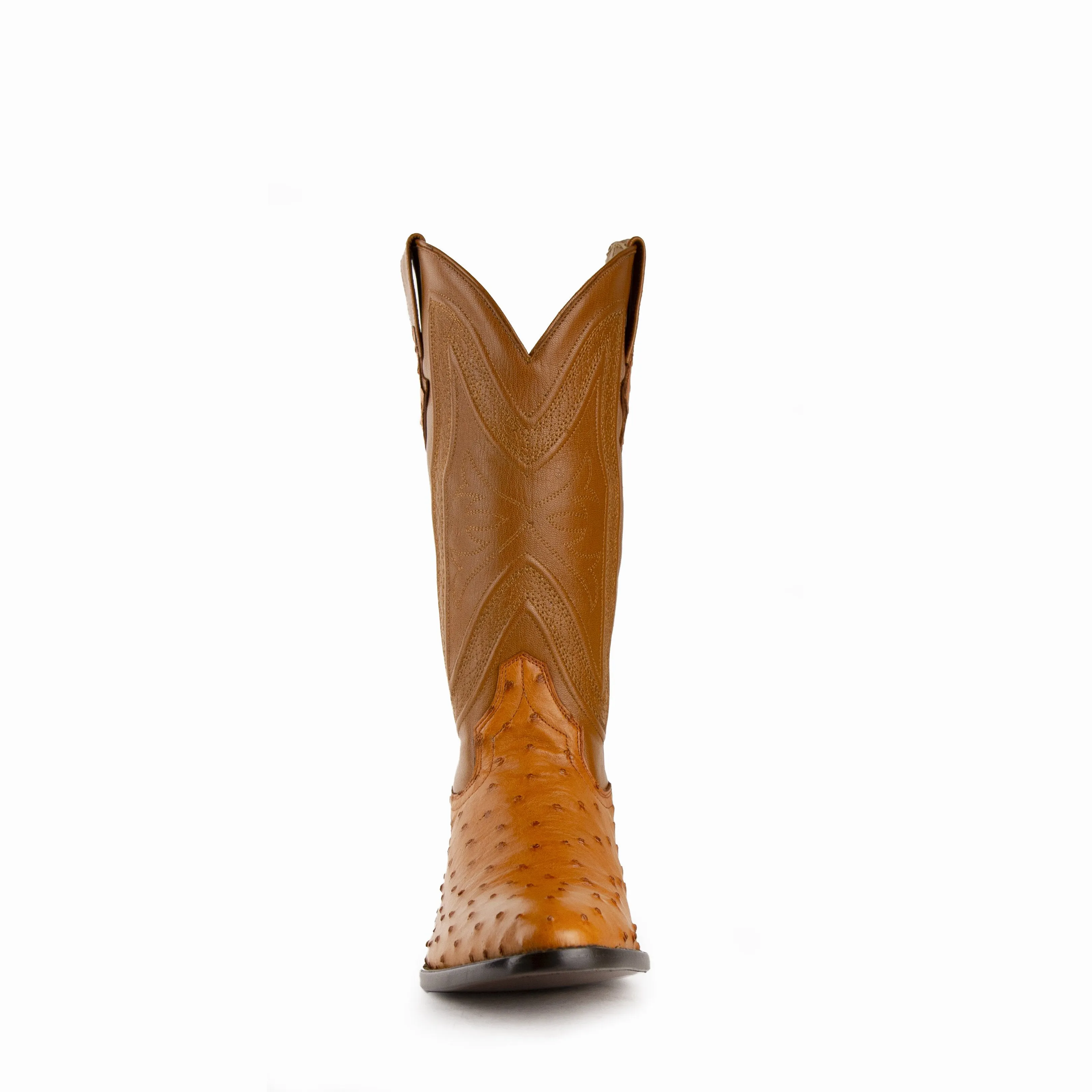 Steel Toe Cowgirl Boots Ferrini Colt Cognac Full Quill Ostrich Cowboy Boot