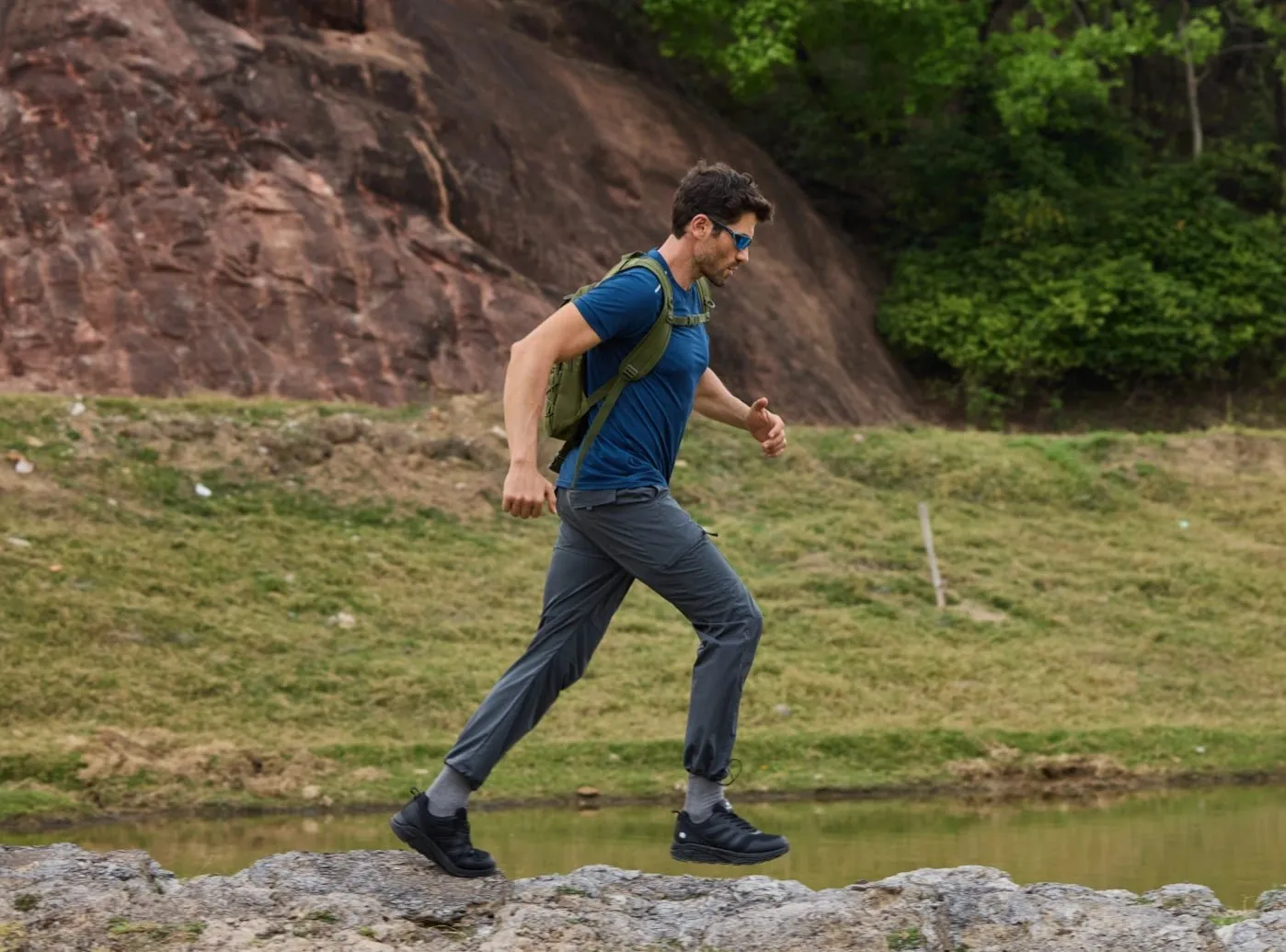 FitVille Men's AllTraction Trail Running Shoes V1 Lower Back Pain Flat Shoes