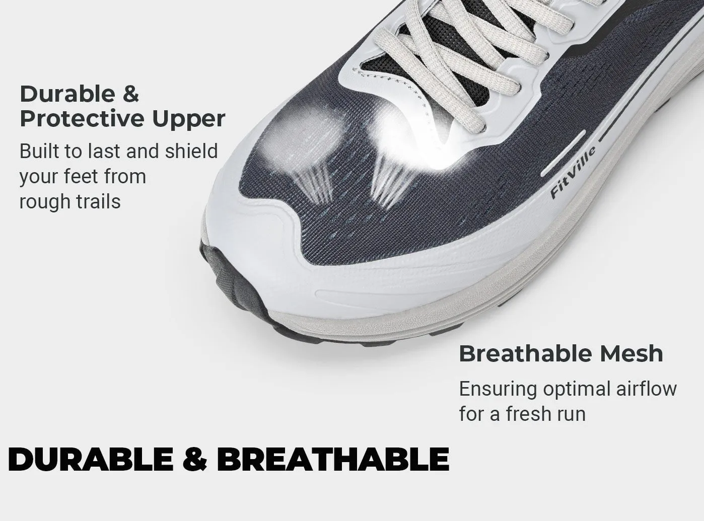 FitVille Men's AllTraction Trail Running Shoes V5