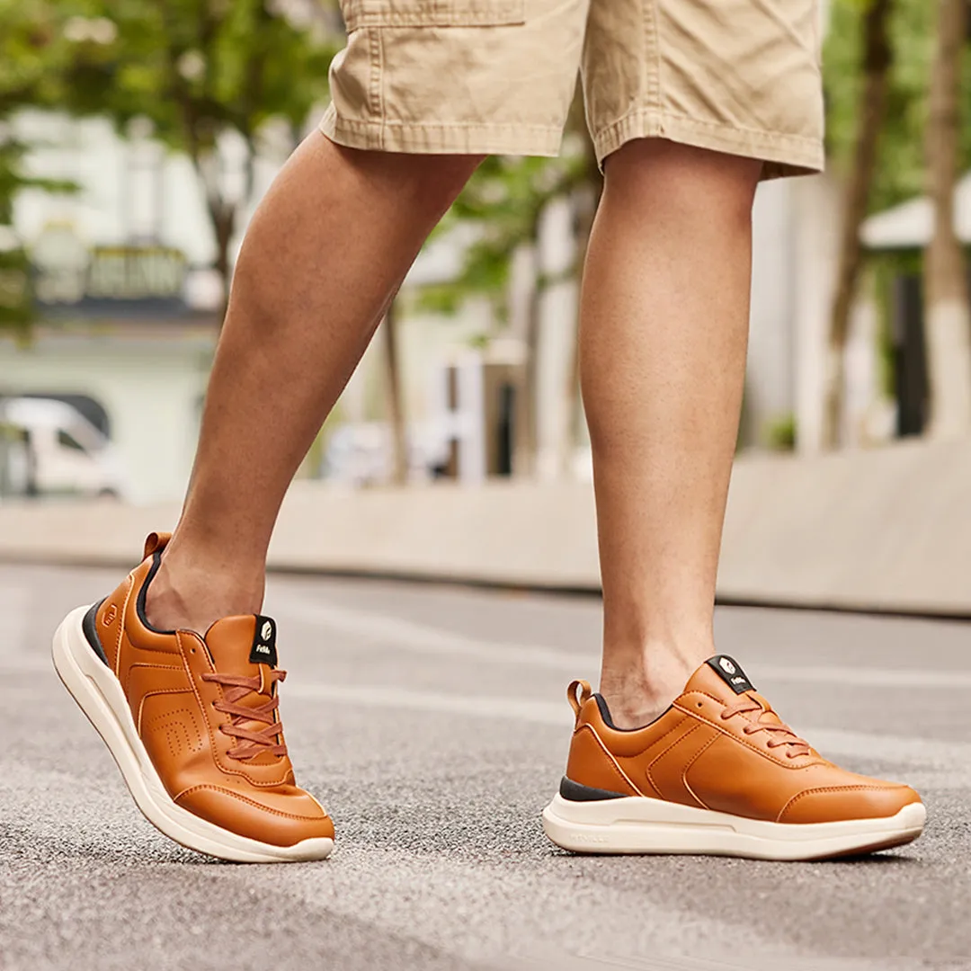 FitVille Men's BriskWalk Deluxe Lace-up Business Casual Sneaker Graduation Flat Shoes