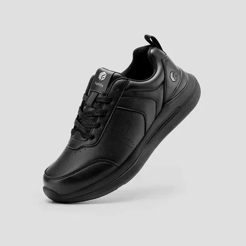 FitVille Men's BriskWalk Deluxe Lace-up Business Casual Sneaker Peep Toe Shoes Flat