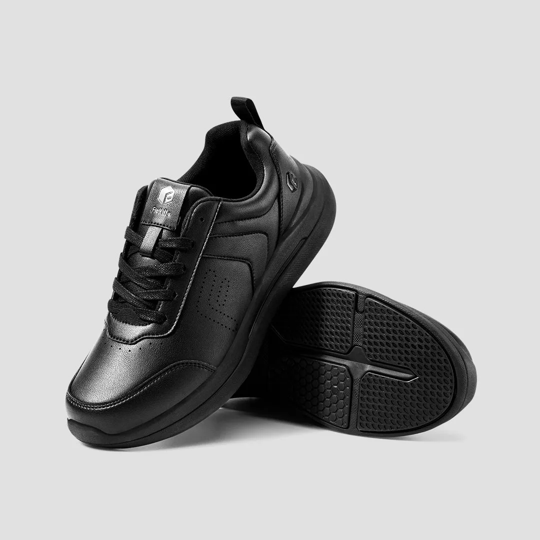 FitVille Men's BriskWalk Deluxe Lace-up Business Casual Sneaker Shoes Canvas Flats