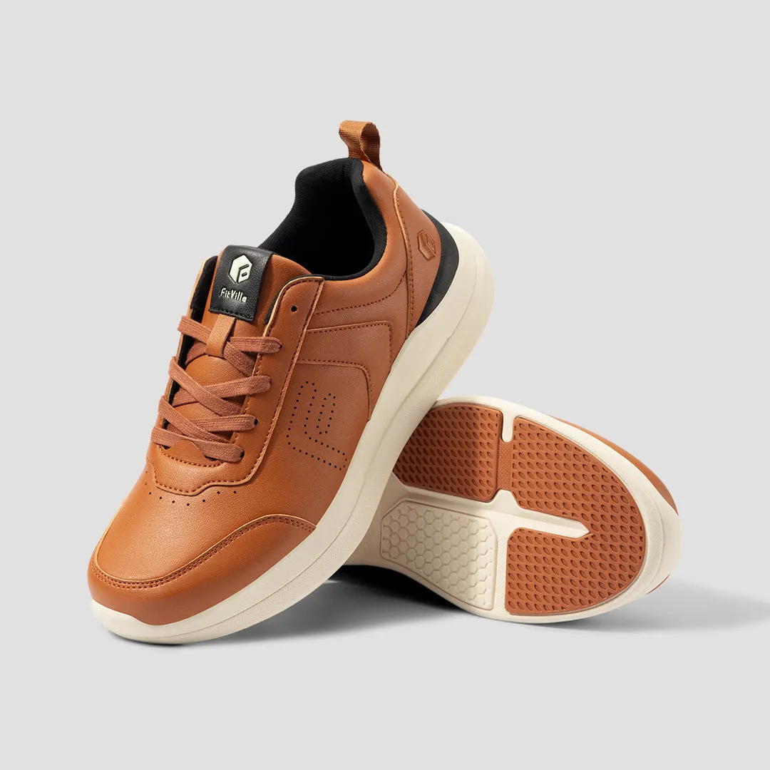 FitVille Men's BriskWalk Deluxe Lace-up Business Casual Sneaker Flats Cycling Shoes