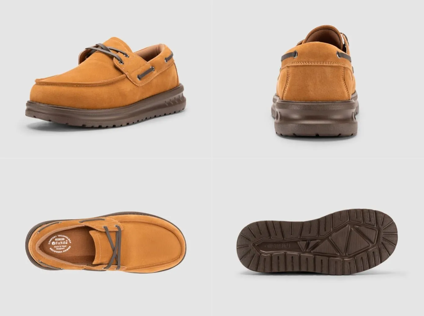 Cross Country Shoes For Flat Feet FitVille Men's Coastline Slip-On Boat Shoes V1