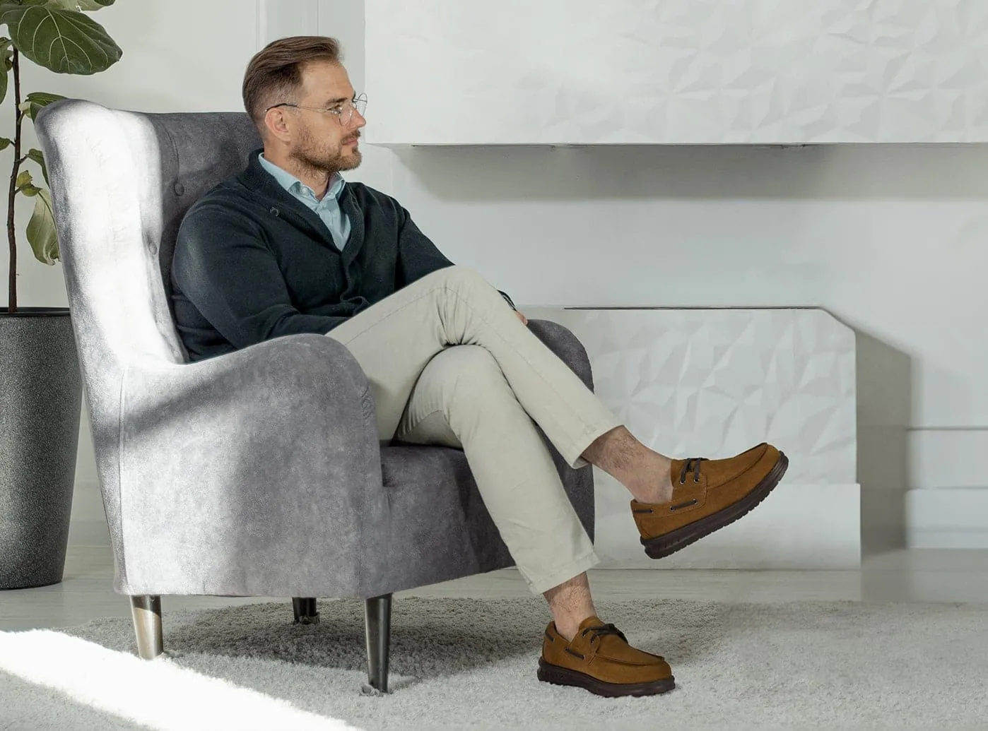 FitVille Men's Coastline Slip-On Boat Shoes V1 Oxford Flats Shoes