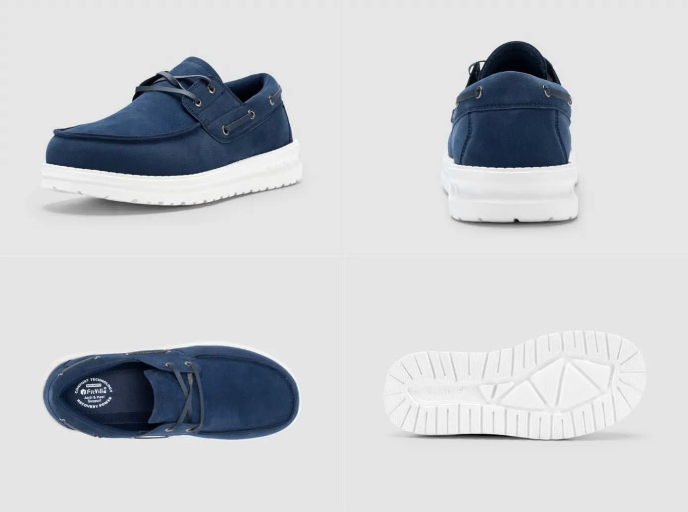 FitVille Men's Coastline Slip-On Boat Shoes V1 Casual Oxford Shoes Breathable Flat Fashion Sneakers