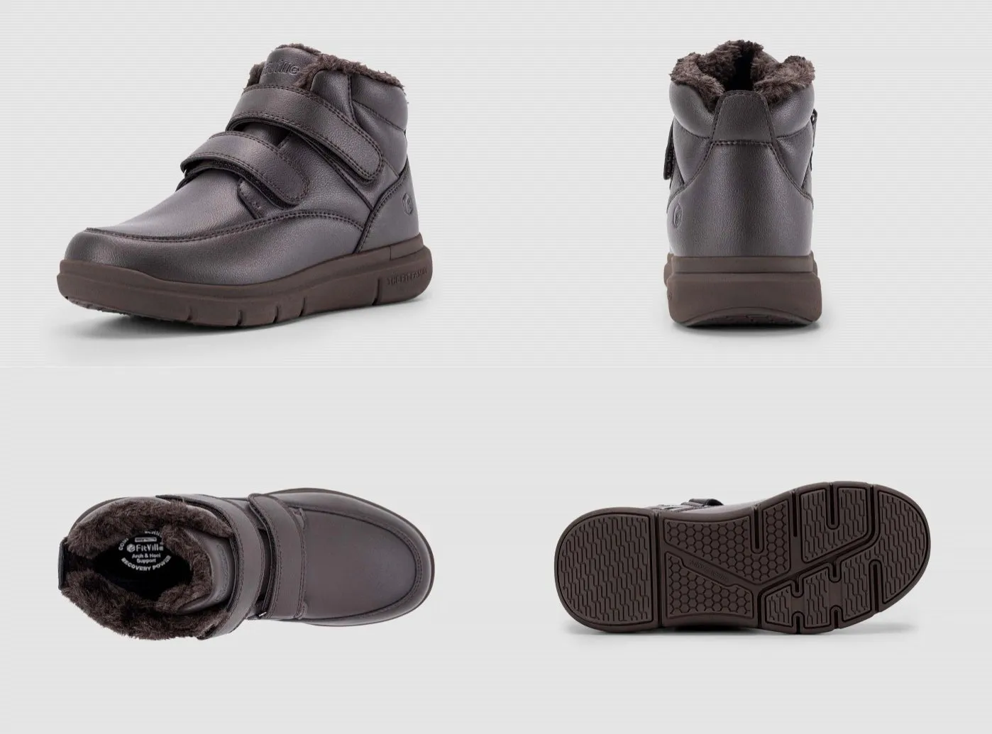 Forever Flat Shoes FitVille Men's CozyCore Winter Boots V5