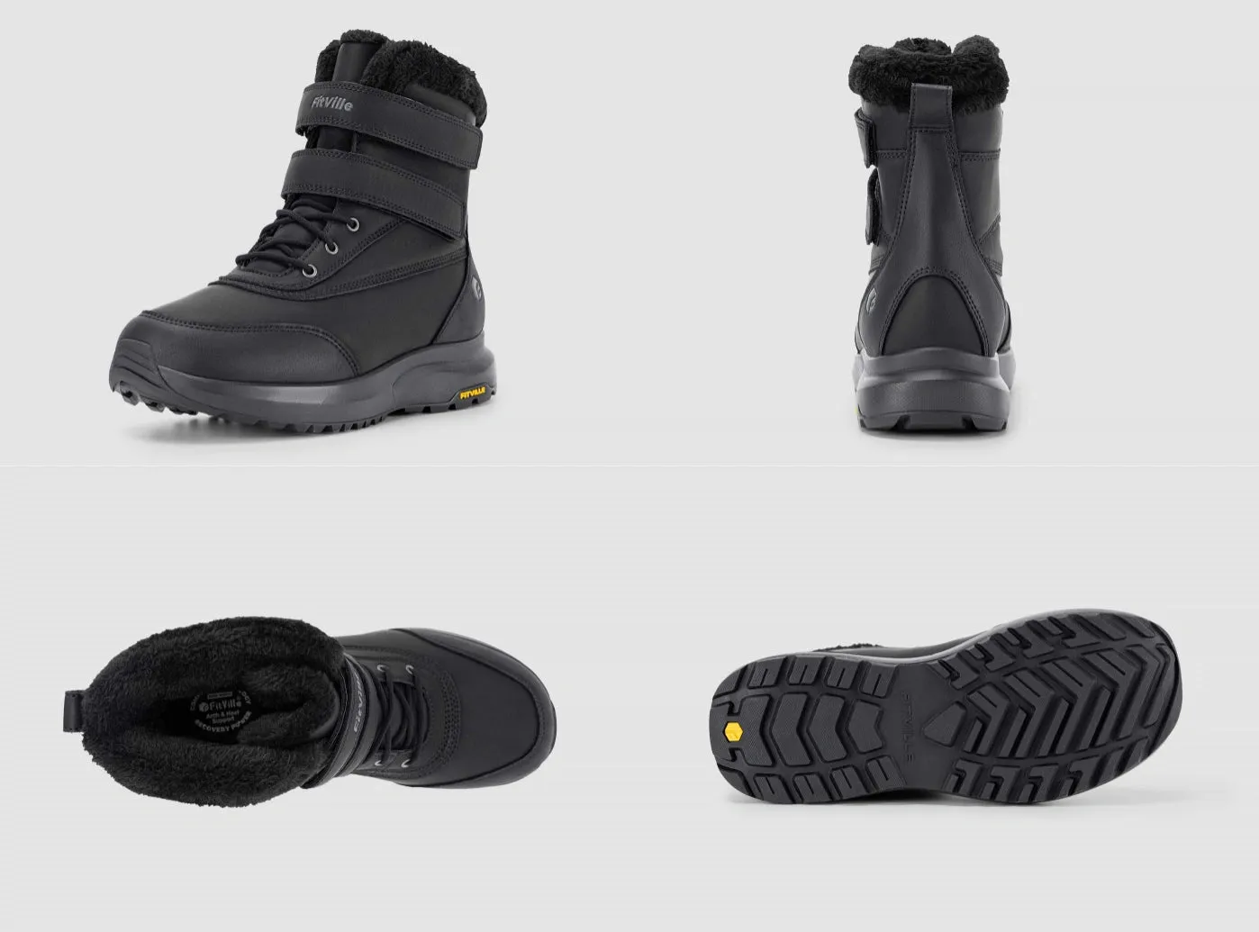 FitVille Men's CozyCore Winter Boots V7 Bike Shoes For Pedals