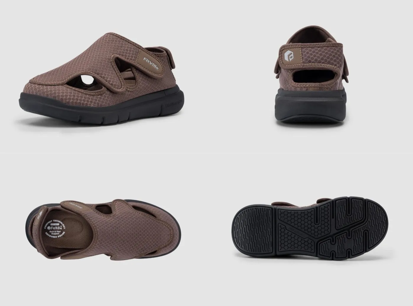 Sandals All Inclusive FitVille Men's EasyTop Recovery Sandal V5