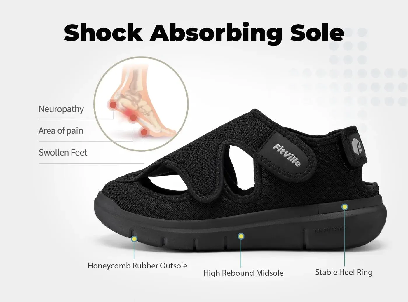 FitVille Men's EasyTop Recovery Sandal V5 Bunion Corrector Sandals