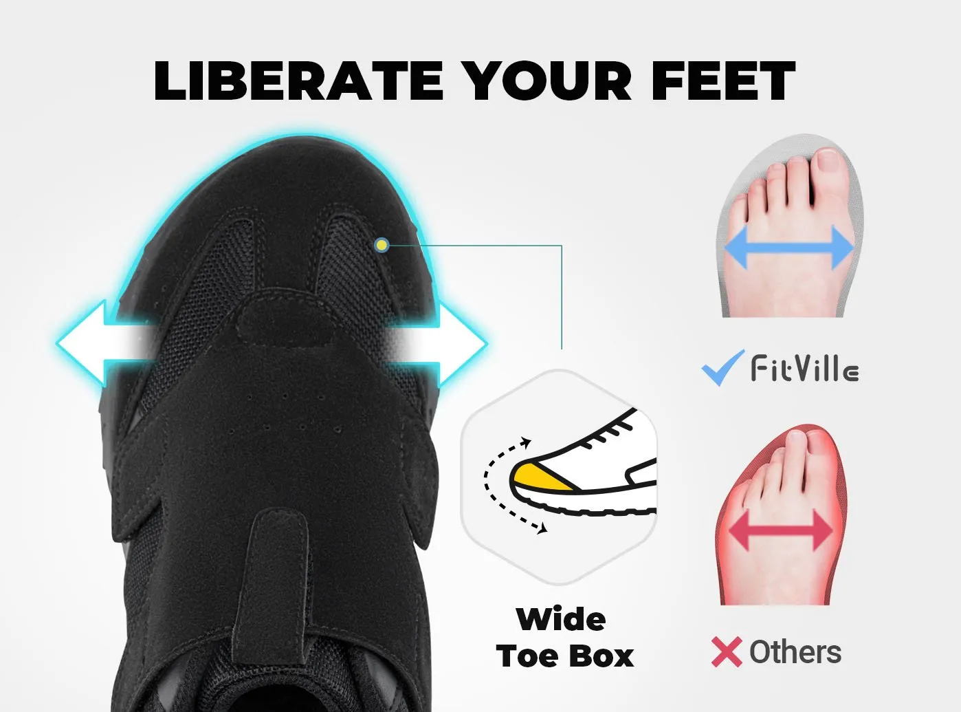 FitVille Men's Rebound Core Walking Shoes V10 Feather Flat Shoes