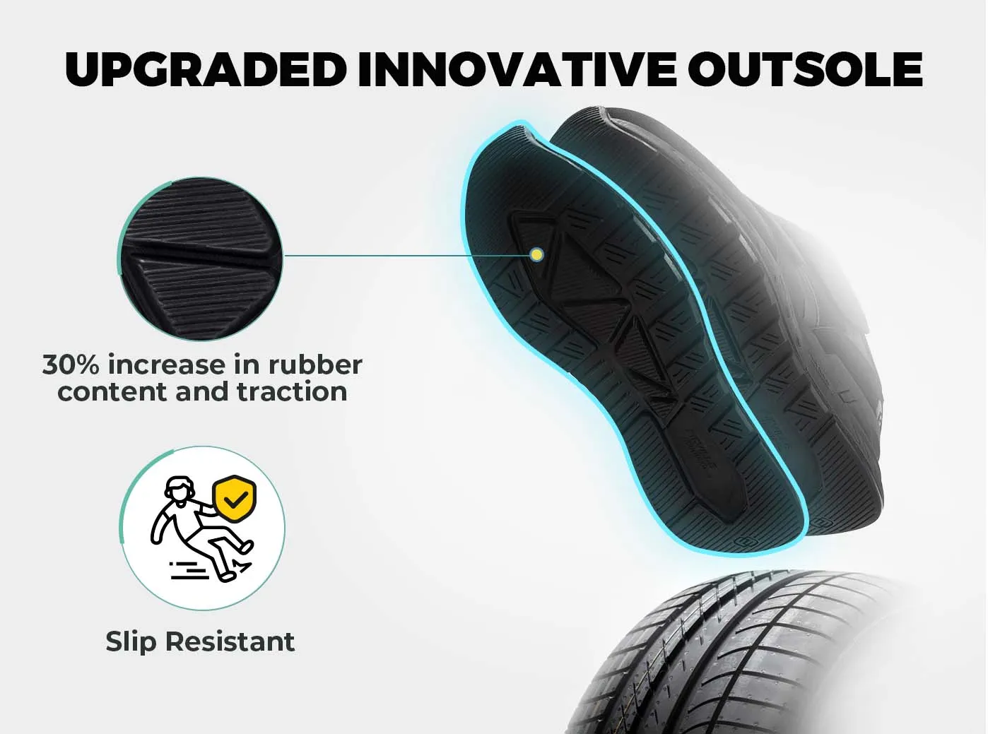 FitVille Men's Rebound Core Walking Shoes V10 Golden Flats Shoes