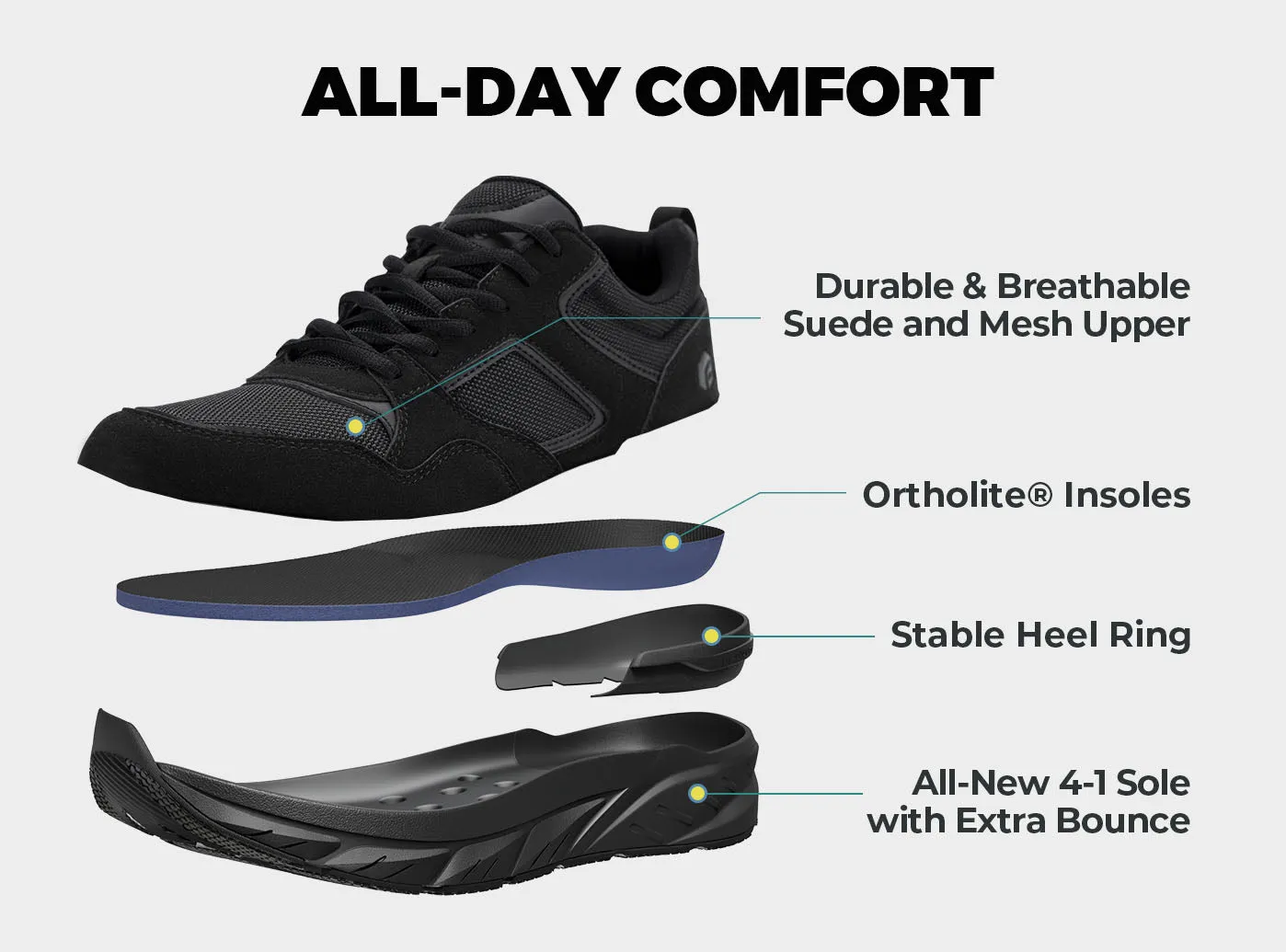 FitVille Men's Rebound Neo Walking Shoes V2 Best Shoes For Nurses