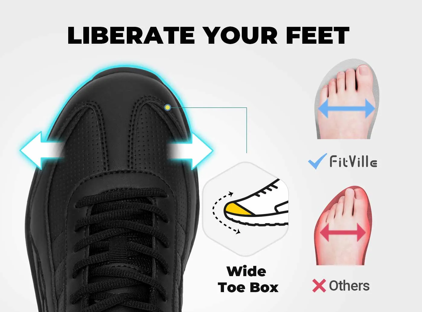 FitVille Men's TopGrip SR Work Shoes V2 Best Work Shoe For Flat Feet