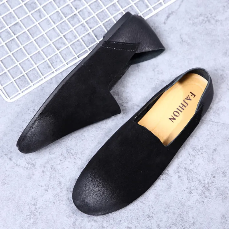Chelsea Flat Shoes Flat Designer Minimalist Shoes for Men Boat Shoes Slip-on Leather Casual Comfortable Driving Footwear Suede Retro Men's Loafers