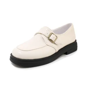 Women's Solid Color Metal Buckle Slip on Flats Shoes Flat Shoes For Wedding