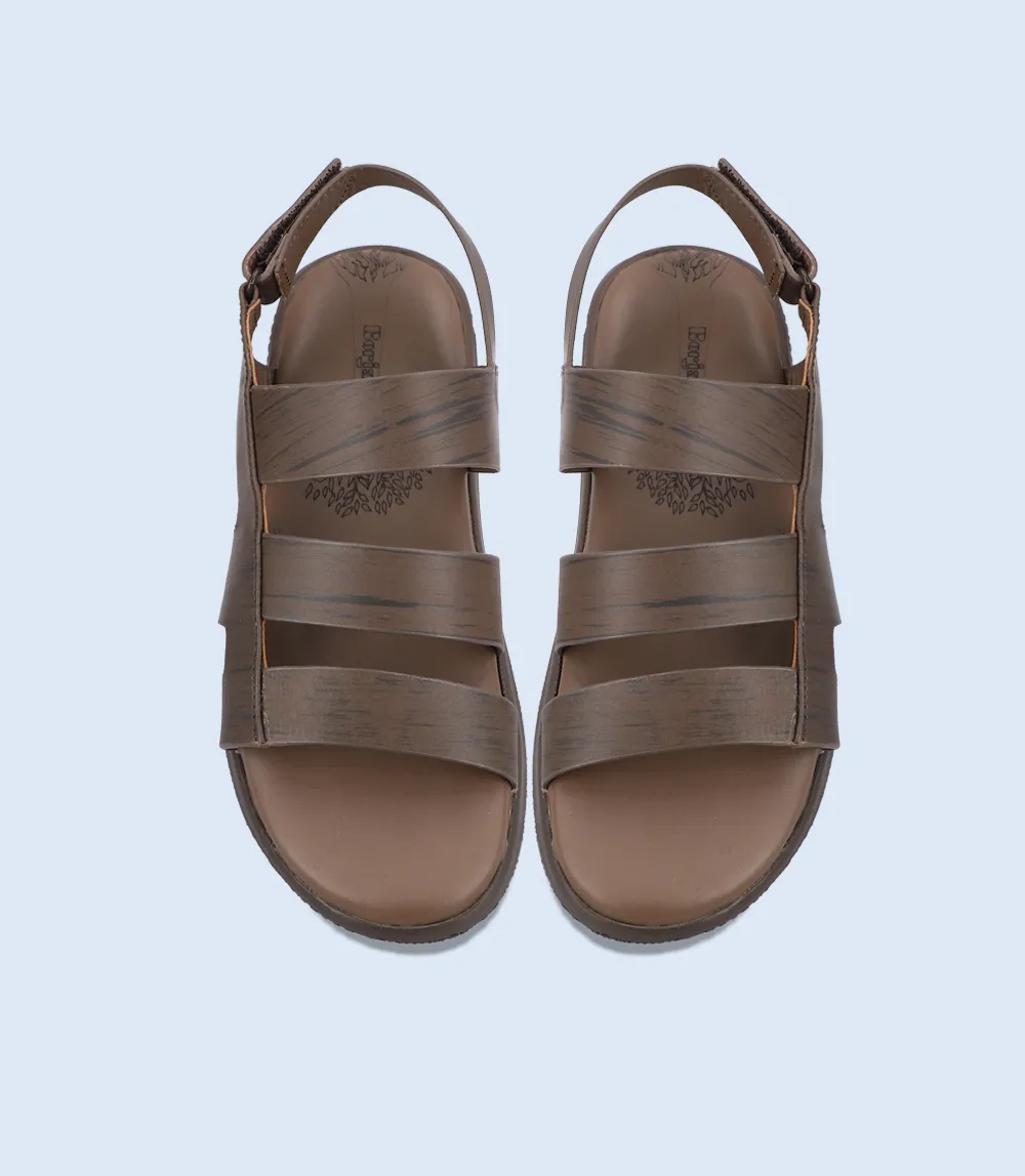BM5509-BROWN-Men Sandal Chunky Platform Shoes Sandals