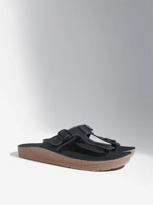 Wide Size Sandals SOLEPLAY Black Thong-Strap Sandals