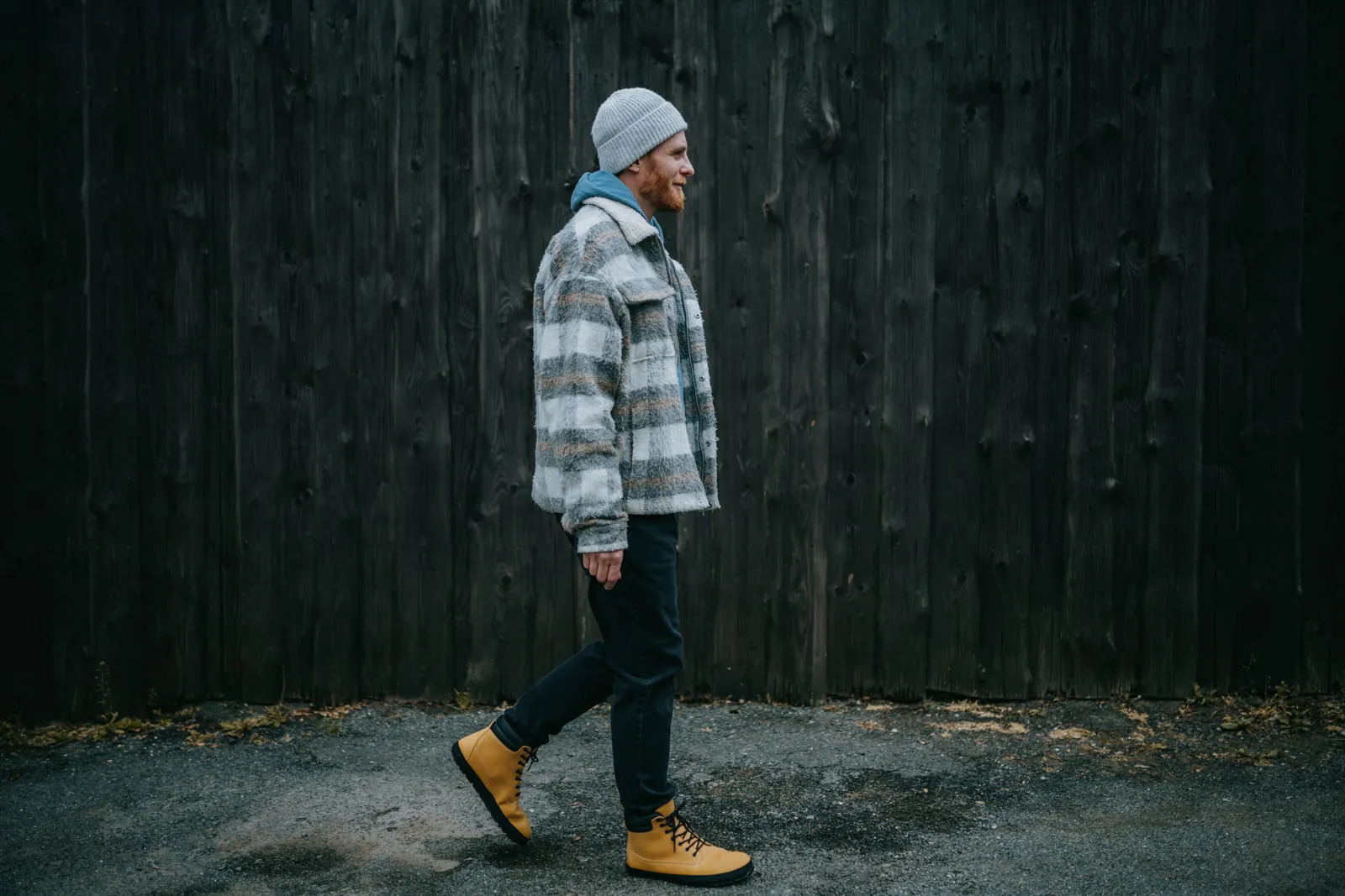 Men's Comfort winter boots Shuma Winter mustard nubuck Best Wide Toe Hiking Shoes